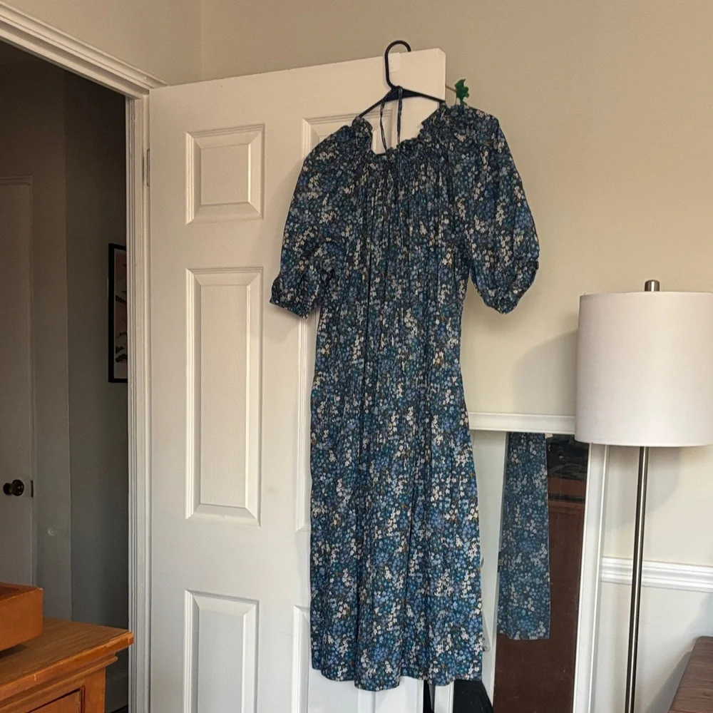 Floral Blue Midi Dress - J. Crew - Picture 5 of 5